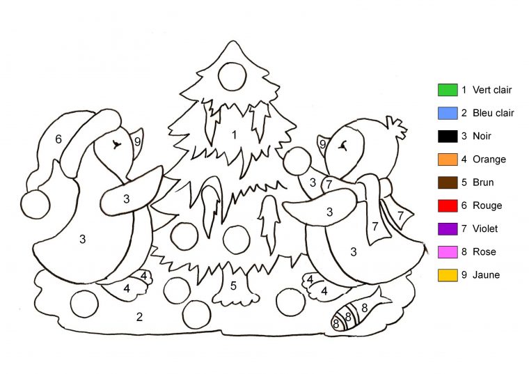 Coloriage Magique – Pingouins Et Sapin De Noël intérieur Coloriage Magique Alphabet Cp