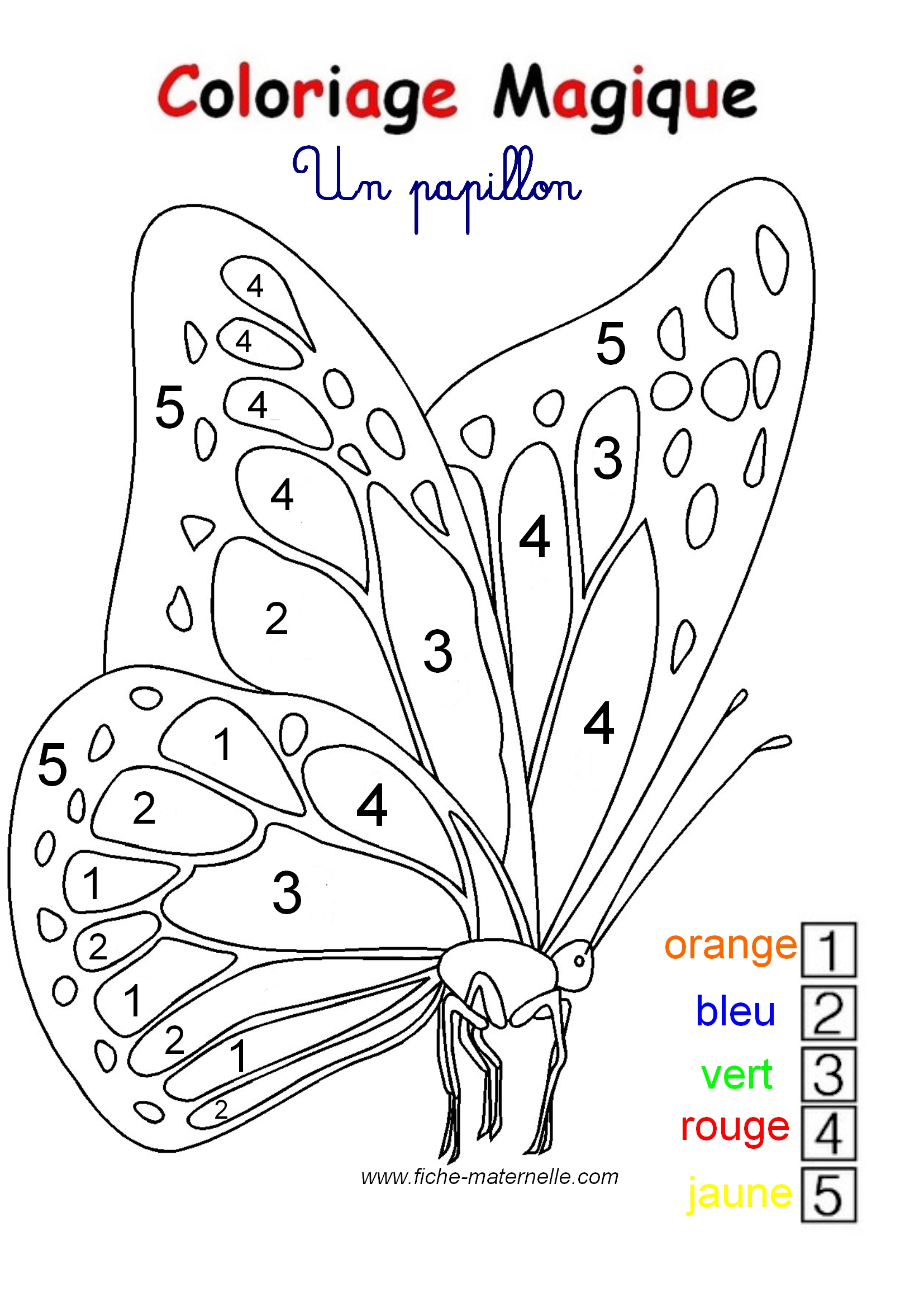 Coloriage Magique Pour Les Plus Petits : Un Papillon encequiconcerne Dessin Papillon À Colorier