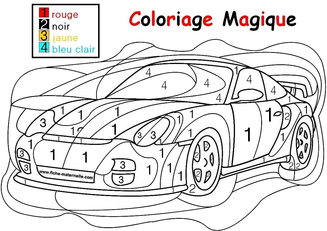 Coloriage Magique Pour Les Plus Petits : Une Auto concernant Coloriage Magique Maternelle A Imprimer Gratuit