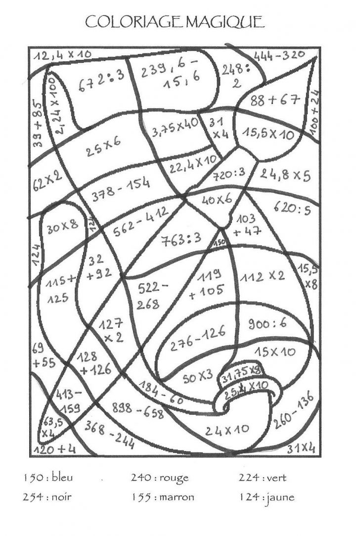 Coloriage Magique Soustraction À Colorier – Dessin À tout Coloriage Numero A Imprimer