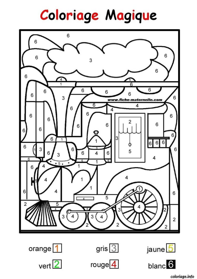 Coloriage Magique Train Facile Maternelle Dessin pour Coloriage Magique Maternelle A Imprimer Gratuit