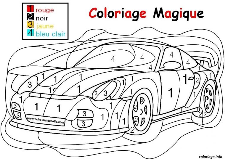 Coloriage Magique Voiture De Course Facile Simple Maternelle à Coloriage Codé Maternelle