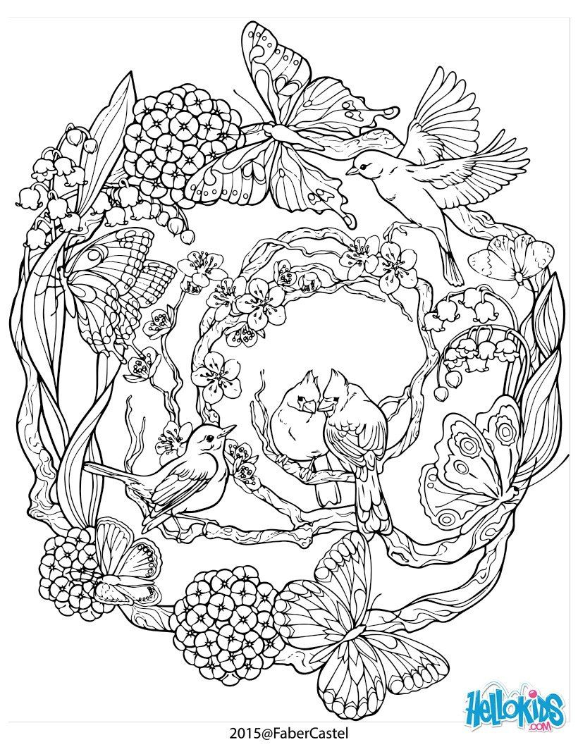 Coloriage : Mandala À Motifs Naturels | Mandalas À Colorier à Jeux De Coloriage De Rosace