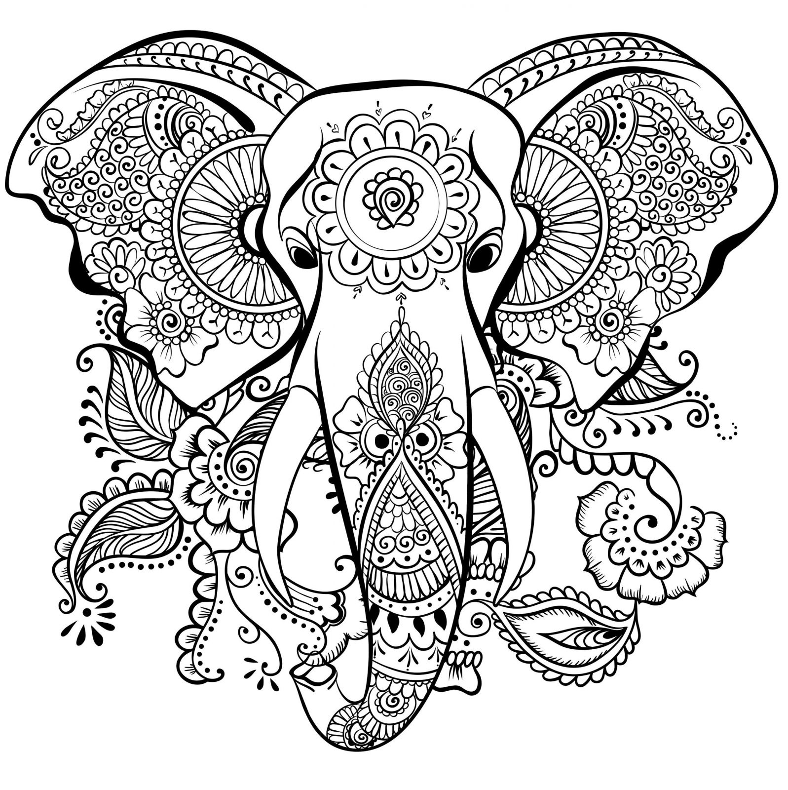 Coloriage Mandala Adulte Elephant | Coloriages À Imprimer avec Mandala À Colorier Adulte 