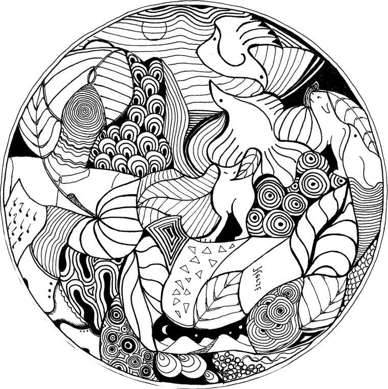 Coloriage Mandala Animaux encequiconcerne Coloriage De Mandala Difficile A Imprimer