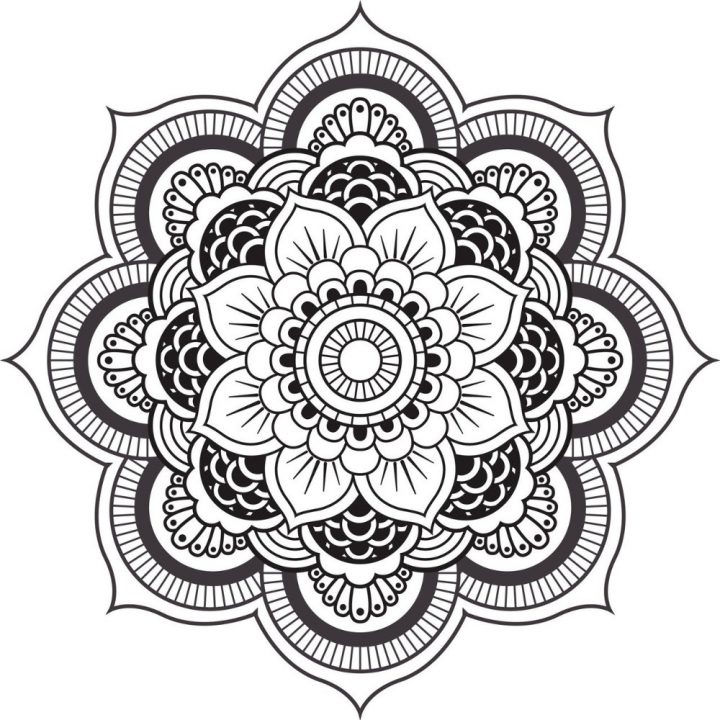 Coloriage Mandala Anti-Stress – Coloriage Art-Thérapie serapportantà Rosace A Imprimer