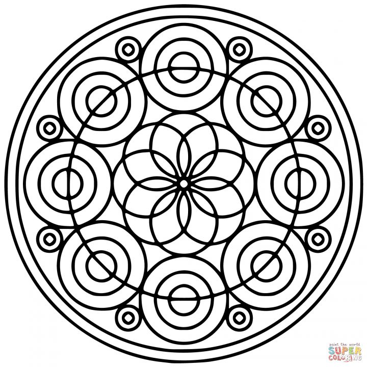 Coloriage – Mandala Cercle | Coloriages À Imprimer Gratuits encequiconcerne Mandala Facile À Imprimer