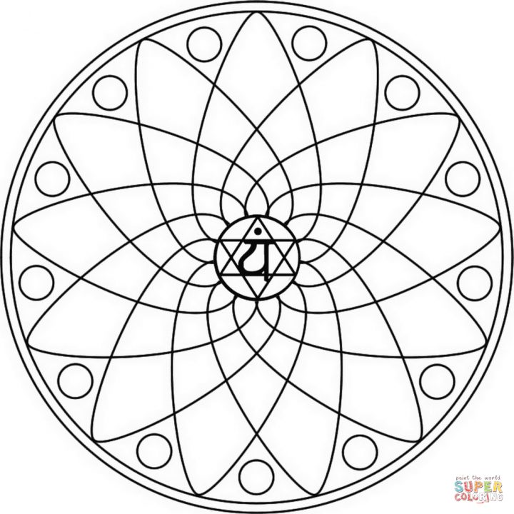 Coloriage – Mandala Chakra Anahata | Coloriages À Imprimer tout Mandala À Colorier Et À Imprimer Gratuit