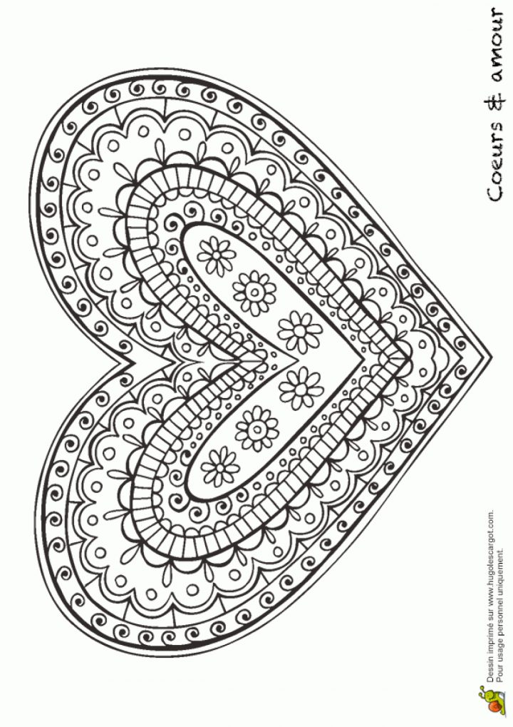 Coloriage Mandala Cœur & Amour serapportantà Hugo L Escargot Coloriage Mandala