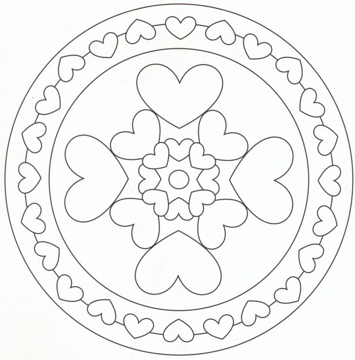 Coloriage Mandala Cœur Facile À Imprimer Et Colorier dedans Mandala À Imprimer Facile