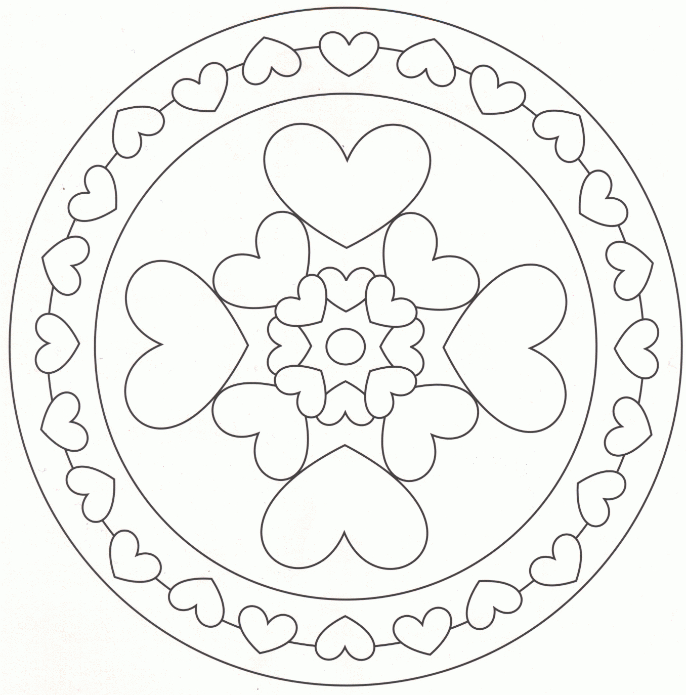 Coloriage Mandala Cœur Facile À Imprimer Et Colorier dedans Mandala À Imprimer Facile