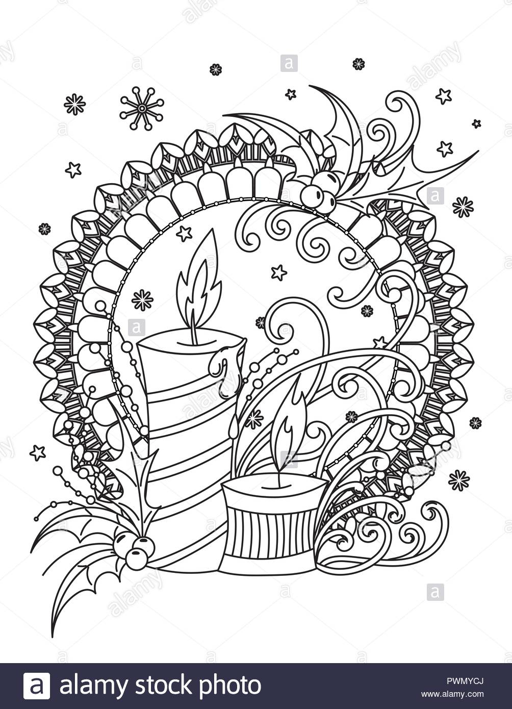 Coloriage Mandala De Noël. Livre De Coloriage Adultes. Décor pour Mandala À Colorier Adulte 