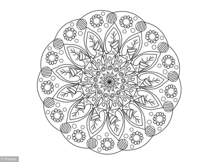 Coloriage Mandala Fleuri tout Jeux De Coloriage De Rosace