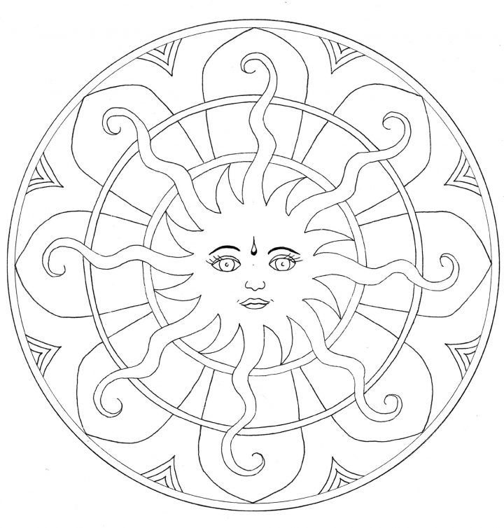 Coloriage Mandala Soleil À Imprimer destiné Rosace A Imprimer