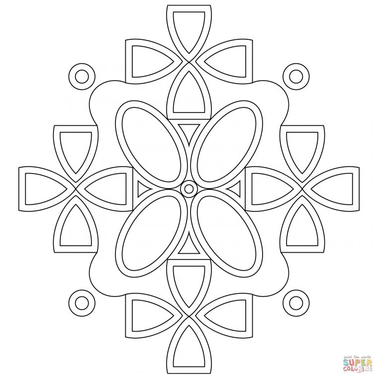 Coloriage – Mandala Symétrique | Coloriages À Imprimer Gratuits destiné Dessin Symétrique A Imprimer