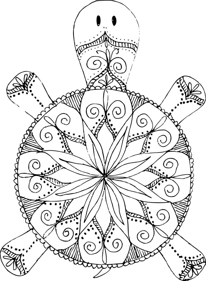 Coloriage Mandala Tortue À Imprimer avec Mandala À Imprimer Facile