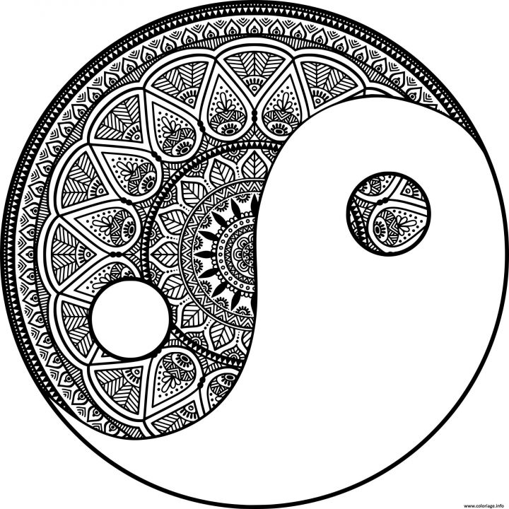 Coloriage Mandala Zen Yin Et Yang Philosophie Chinoise Dessin tout Mandala À Colorier Et À Imprimer Gratuit