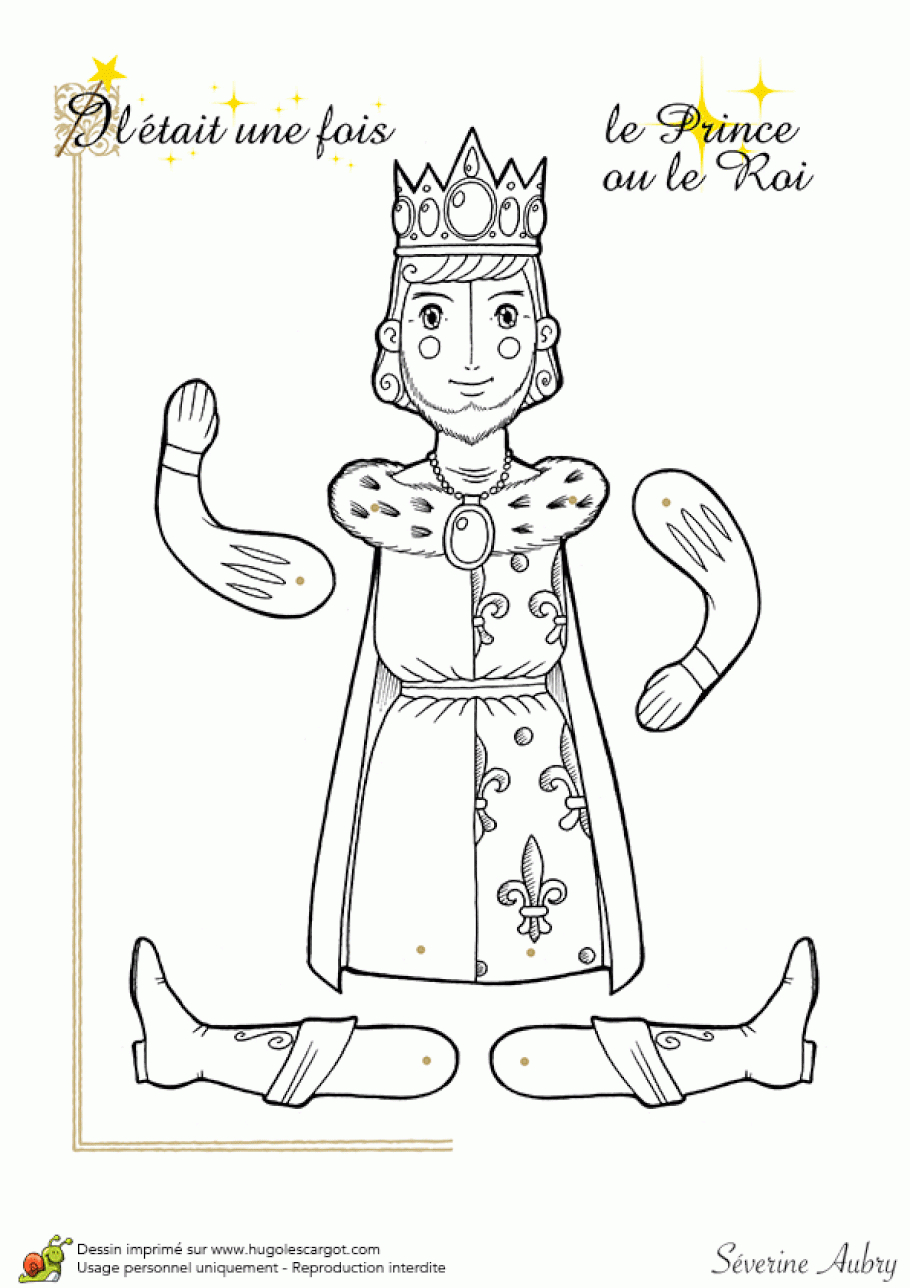 Coloriage Marionnette Articulee Prince Ou Roi | Pantin encequiconcerne Coloriage Pantin