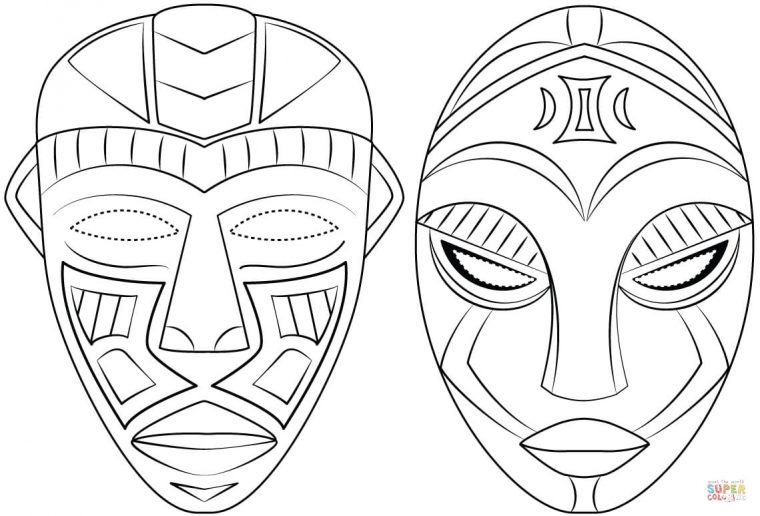 Coloriage – Masque Africain | Coloriages À Imprimer Gratuits intérieur Dessin Africain A Colorier