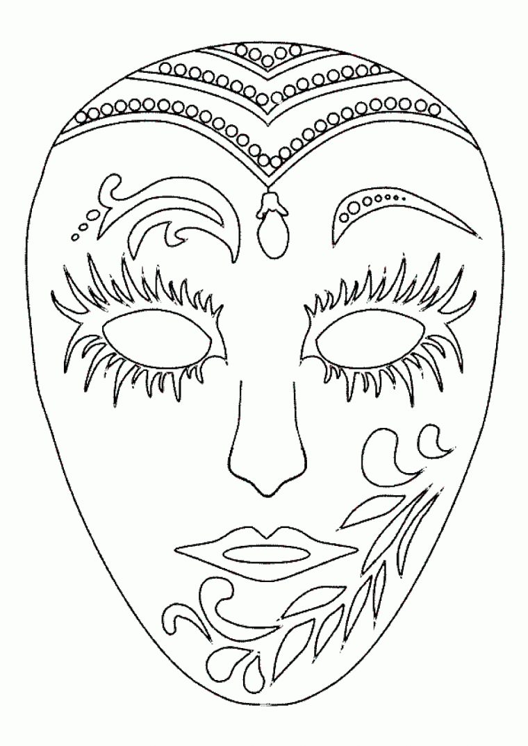 Coloriage Masque Carnaval Sur Hugolescargot dedans Modele Masque De Carnaval A Imprimer