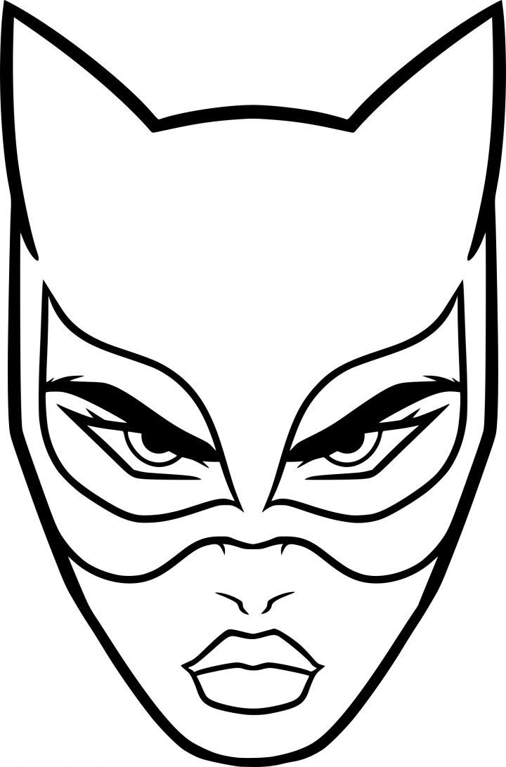 Coloriage Masque Catwoman À Imprimer Sur Coloriages avec Masque De Catwoman A Imprimer