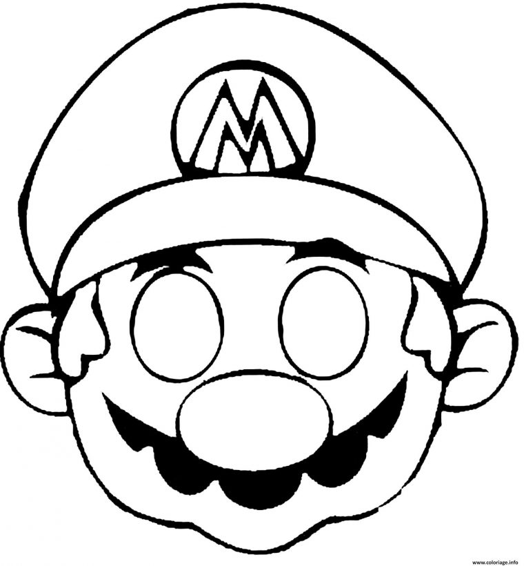 Coloriage Masque De Mario Dessin dedans Masque Enfant A Colorier