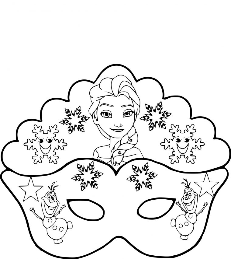 Coloriage Masque La Reine Des Neiges À Imprimer Sur pour Masque Enfant A Colorier