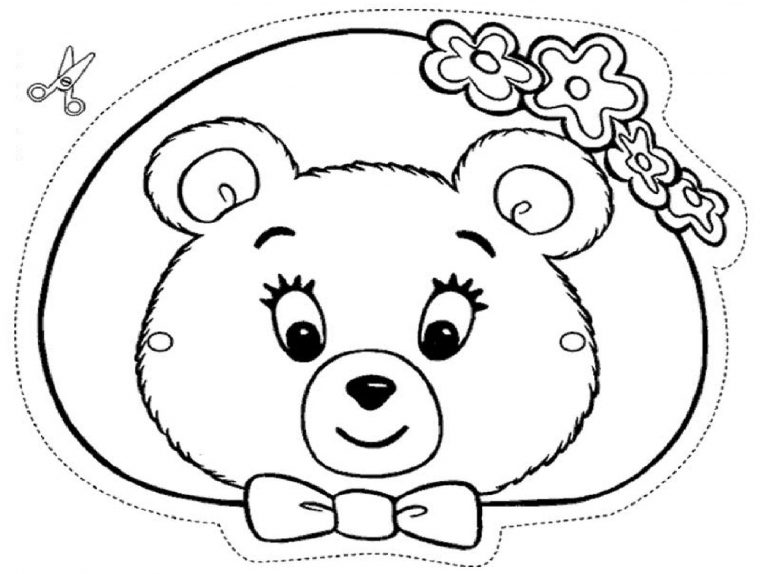 Coloriage Masque Ourson À Imprimer avec Masques Animaux À Imprimer