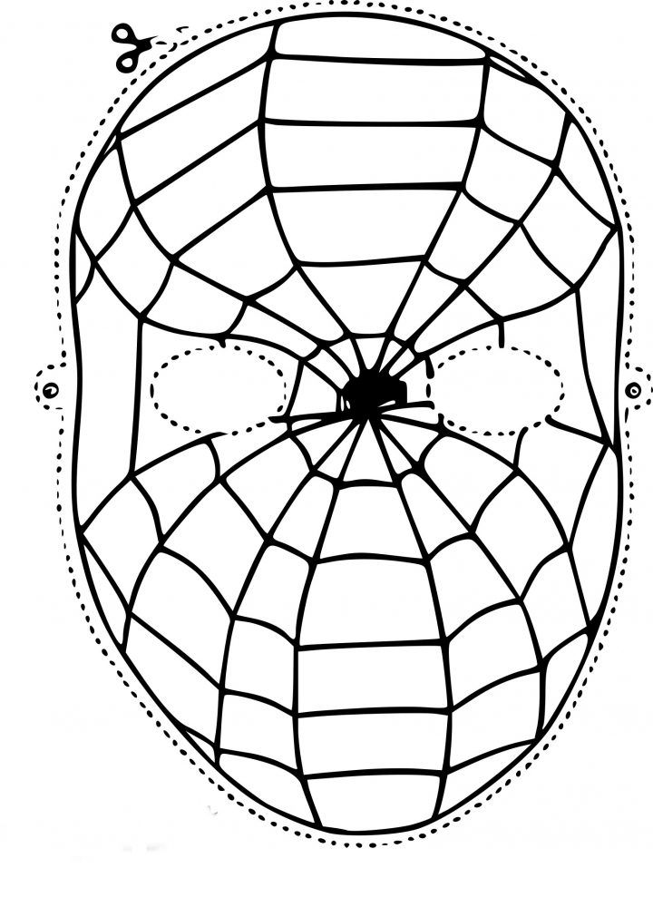 Coloriage Masque Spiderman Gratuit À Imprimer dedans Masque Spiderman A Imprimer