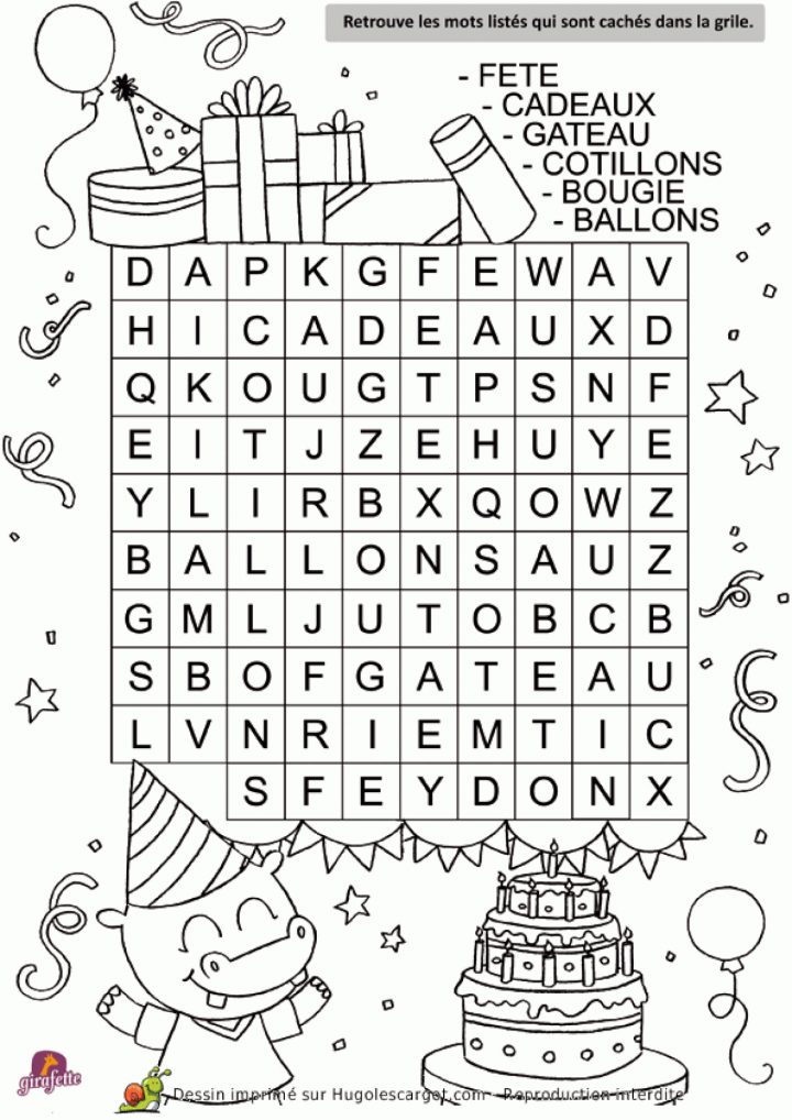 Coloriage Mots Meles Sur Hugolescargot destiné Jeux Des Mots Cachés