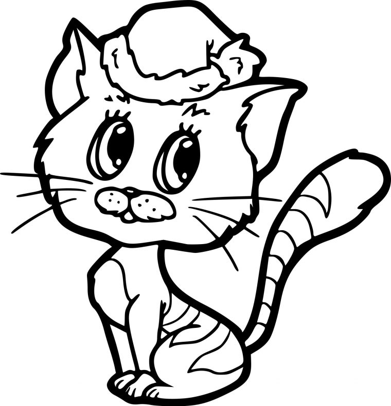 Coloriage Noel Chat À Imprimer Sur Coloriages intérieur Coloriage De Chat De Noel