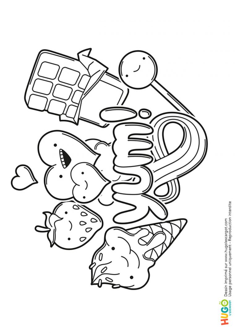 Coloriage Nourriture Kawaii En Ligne Gratuit À Imprimer pour Jeux Des Differences Gratuit A Imprimer