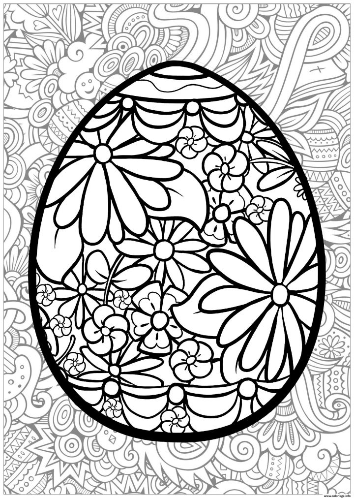 Coloriage Oeuf De Paques Pour Adulte Dessin pour Dessin Pour Paques