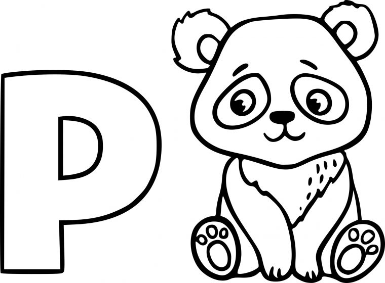 Coloriage P Comme Panda À Imprimer Sur Coloriages destiné Panda À Colorier