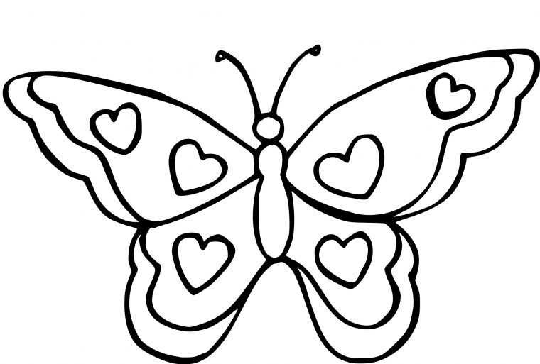 Coloriage Papillon Coeur À Imprimer destiné Dessin Papillon À Colorier