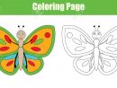 Coloriage Papillon Jeu De Dessin Pour Les Enfants. Couleurs De Copie  Colorier Activité Livre Pour Enfants avec Dessin Pour Enfant À Colorier