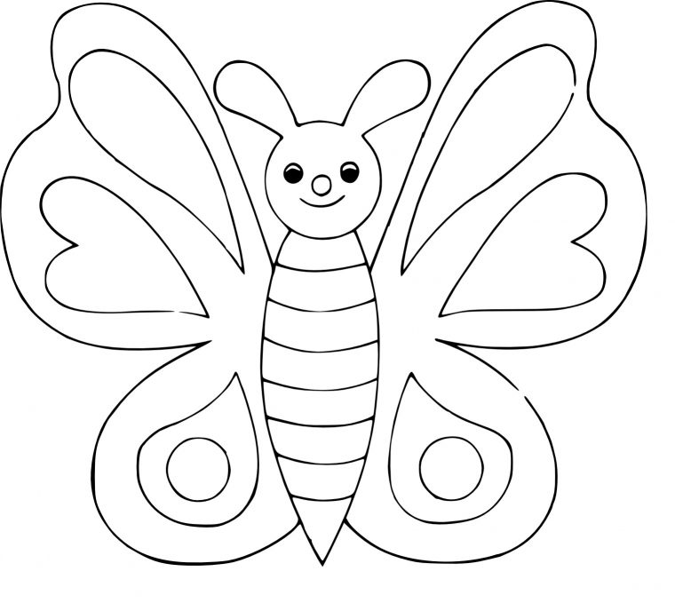 Coloriage Papillon Simple À Imprimer pour Dessin Papillon À Colorier