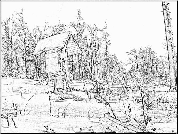 Coloriage Paysage D Hiver 1024X768 À Imprimer Pour Les concernant Dessin De Paysage D Hiver