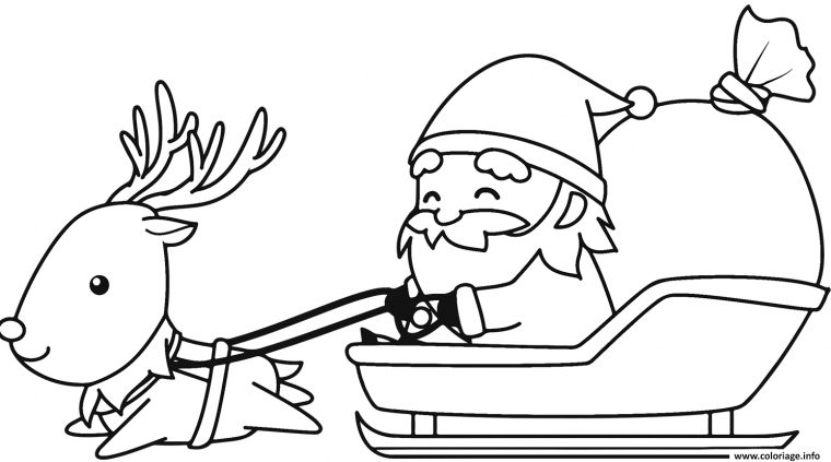 Coloriage Pere Noel En Route Pour La Distribution Des avec Dessins Pere Noel Imprimer