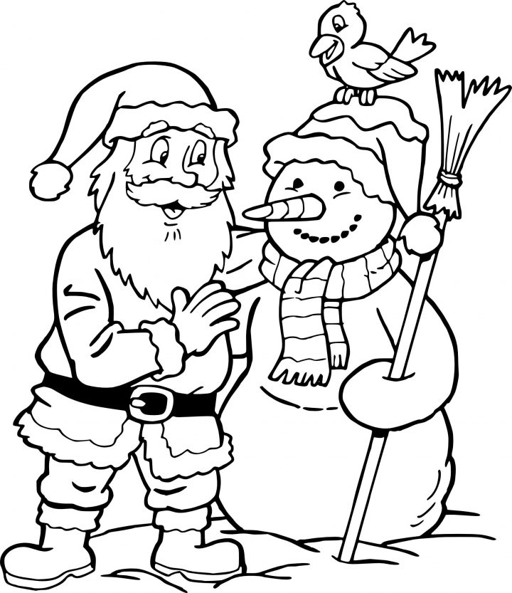 Coloriage Père Noël Et Bonhomme De Neige À Imprimer – Waouo concernant Dessin Bonhomme De Neige A Imprimer