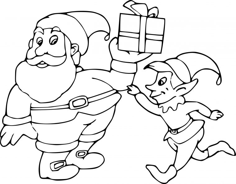 Coloriage Père Noel Et Lutin À Imprimer Sur Coloriages à Coloriage De Pere Noel A Imprimer Gratuitement