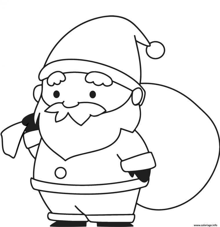 Coloriage Pere Noel Et Son Sac De Cadeaux Dessin concernant Coloriage De Père Noel Gratuit A Imprimer