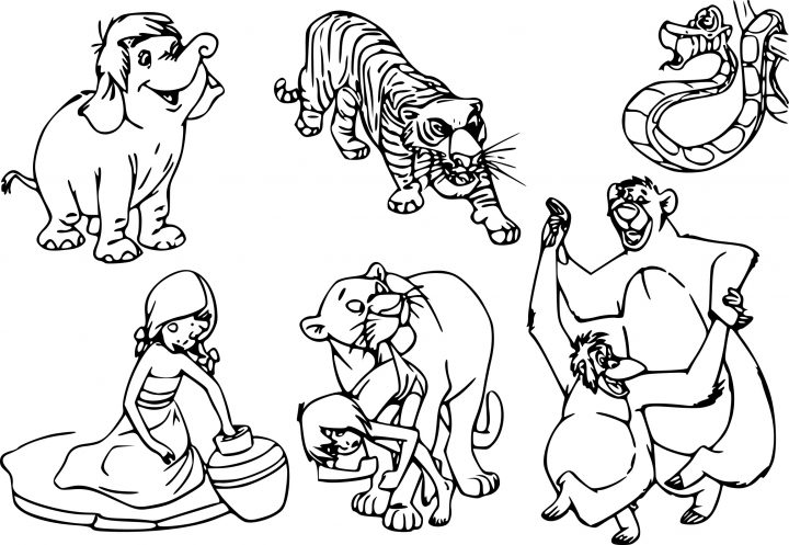 Coloriage Personnages Livre De La Jungle À Imprimer Sur avec Livre De Coloriage À Imprimer