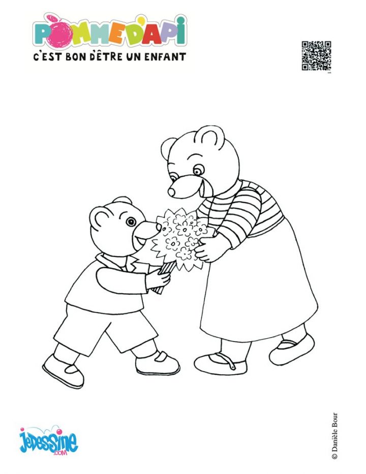 Coloriage Petit Ours Brun Fait Des Crepes encequiconcerne Coloriage De Petit Ours Brun