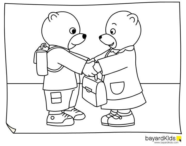 Coloriage Petit Ours Brun Rentre A L'école, A Colorier encequiconcerne Coloriage De Petit Ours Brun