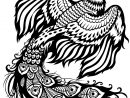 Coloriage Phoenix - Dessin Noir Et Blanc concernant Dessin Noir Et Blanc Animaux