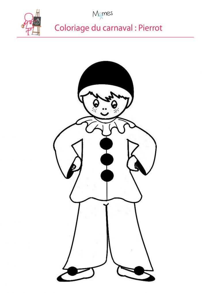 Coloriage Pierrot – Momes avec Arlequin A Colorier