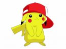 Coloriage Pikachu Avec Une Casquette De Baseball à Dessin De Pikachu Facile