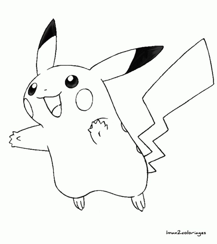 Coloriage Pikachu Et Ses Amis pour Dessin De Pikachu Facile