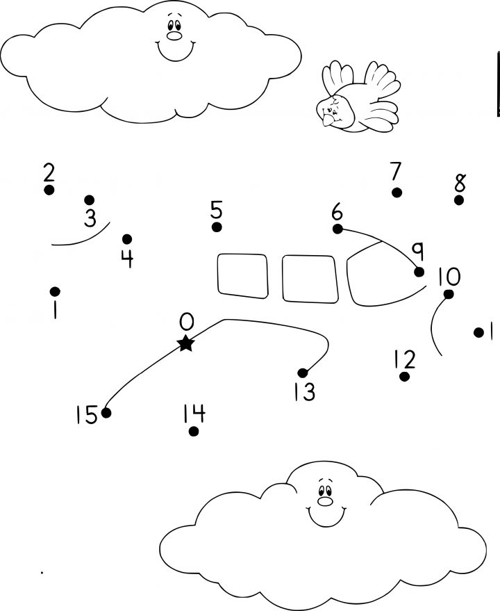 Coloriage Point À Relier Avion À Imprimer Sur Coloriages encequiconcerne Dessin A Relier